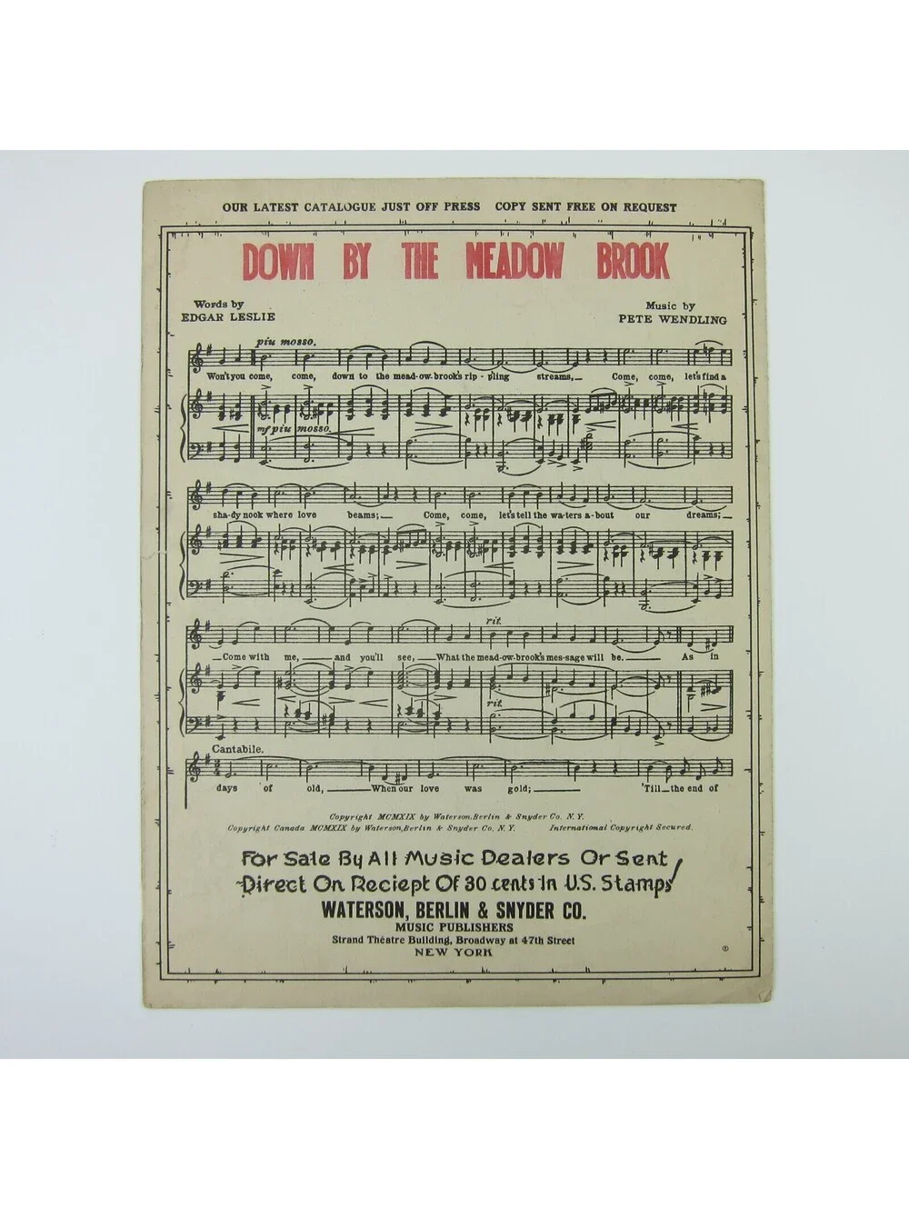 Oh! What A Pal Was Mary Sheet Music Try This On Your Piano Bye-Lo Antique 1919